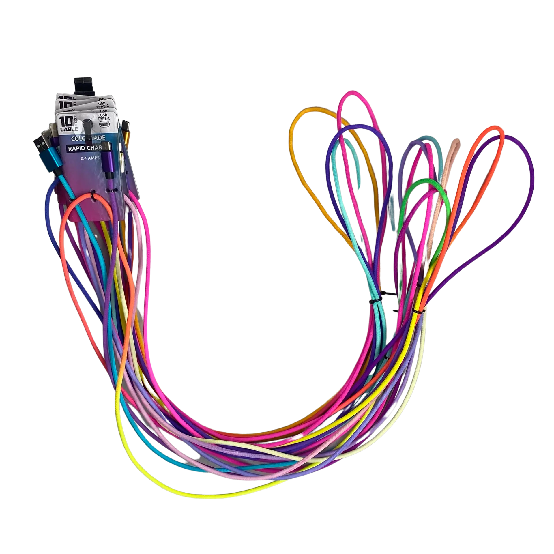 10FT Charging Cable Refill Kit Fashion Assortment - 36 Pieces Per Pack 88386 GADGET GEAR