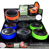 Metal Lined Butt Bucket Ashtray with LED Light - 6 Per Retail Ready Display 22594