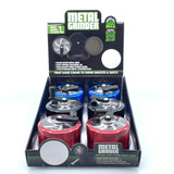Metal 4 Piece Grinder with Crank 63Mm - 6 Pieces Per Retail Ready Display 22707